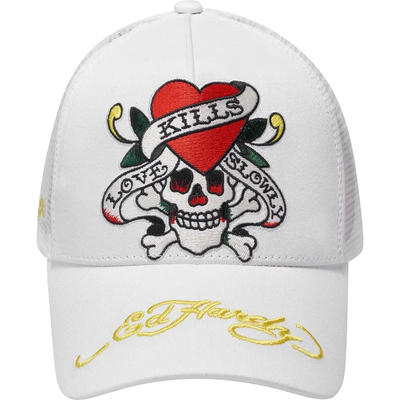 cepice-zaoblena-bila-snapback-love-kills-slowly-ed-hardy