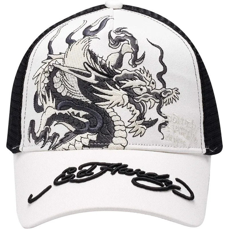 cepice-zaoblena-bila-snapback-mono-giant-ed-hardy