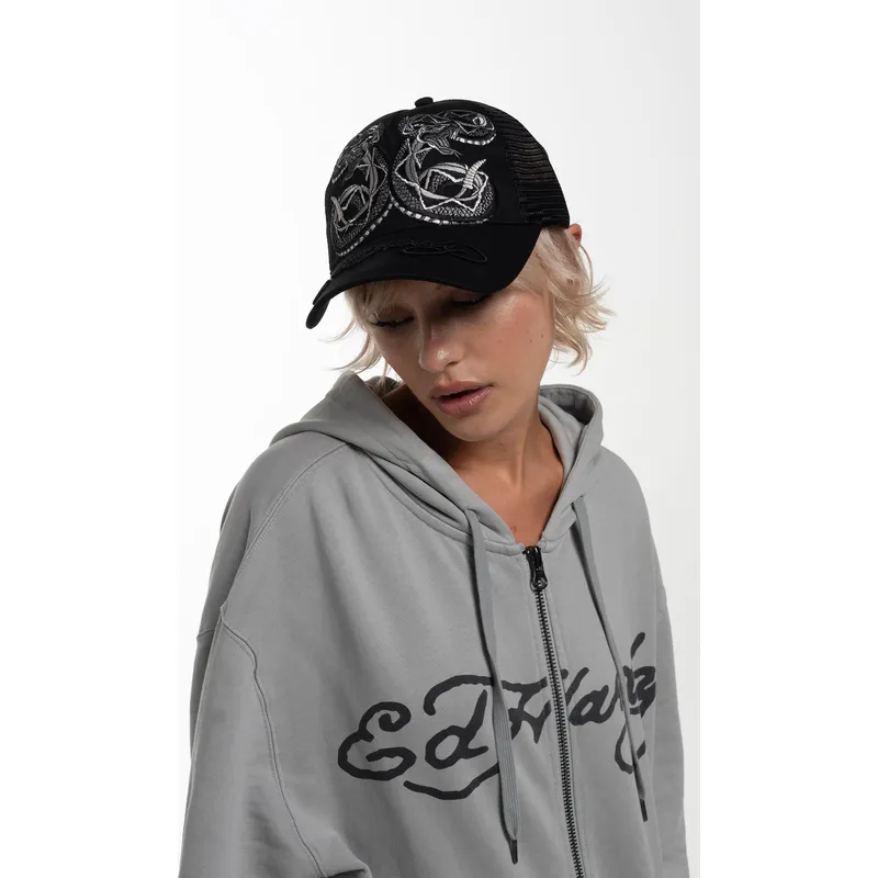 svart-trucker-keps-duo-black-snake-fran-ed-hardy