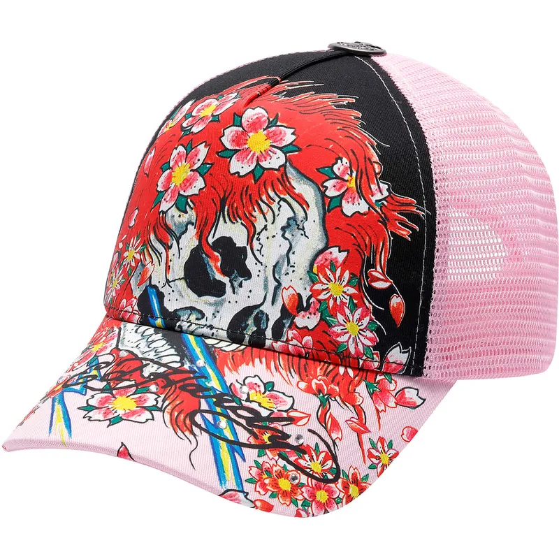 cepice-zaoblena-ruzova-snapback-ghost-ed-hardy
