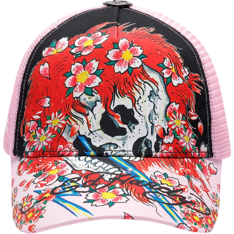 cepice-zaoblena-ruzova-snapback-ghost-ed-hardy