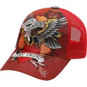 cepice-zaoblena-cervena-snapback-brave-hearts-ed-hardy