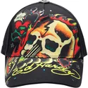 justerbar-svart-bojd-keps-skull-chopper-fran-ed-hardy