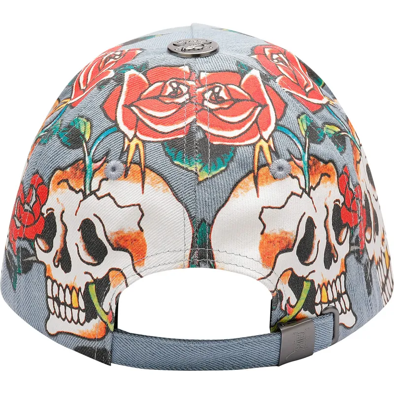 blaue-verstellbare-curved-cap-skull-rose-denim-von-ed-hardy