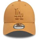 new-era-curved-brim-brown-logo-9forty-league-essential-los-angeles-dodgers-mlb-light-brown-adjustable-cap