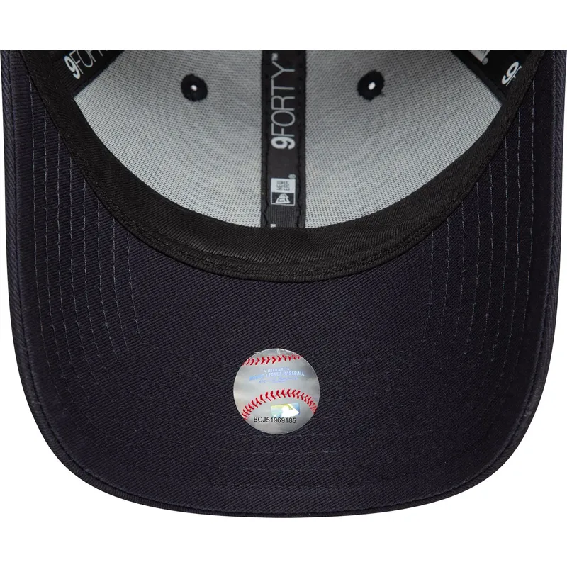 new-era-new-york-yankees-mlb-9forty-metallic-verstellbare-dunkelblaue-kappe-mit-gebogenem-schirm-und-goldenem-logo