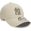 cepice-zaoblena-bezova-nastavitelny-pasek-9forty-team-outline-new-york-yankees-mlb-new-era