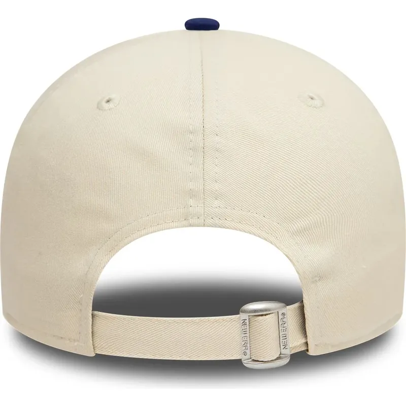 beige-und-blaue-verstellbare-curved-cap-9forty-colour-block-der-los-angeles-dodgers-mlb-von-new-era