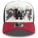 los-angeles-dodgers-mlb-dragon-9forty-a-frame-graphic-trucker-cap-in-weiss-schwarz-und-rot-von-new-era