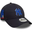 new-era-new-york-yankees-mlb-9forty-side-patch-verstellbare-dunkelblaue-kappe-mit-blauem-logo