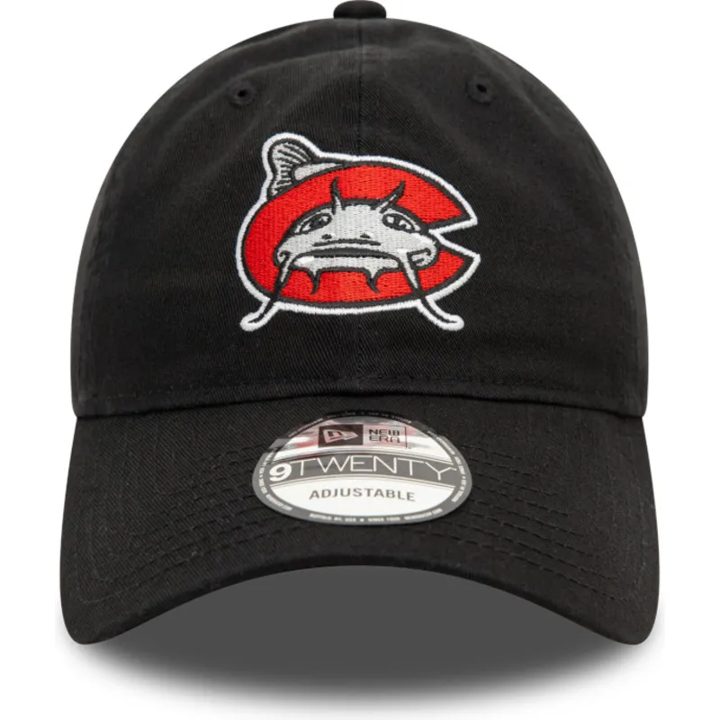 schwarze-verstellbare-gebogene-kappe-9twenty-von-carolina-mudcats-milb-von-new-era