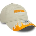 beige-justerbar-bojd-keps-for-kvinnor-9twenty-flame-visor-fran-new-era