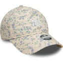 verstellbare-beige-damen-cap-9twenty-floral-quilt-new-york-yankees-mlb-von-new-era