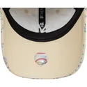 beige-justerbar-kurvad-keps-for-kvinnor-9twenty-floral-quilt-new-york-yankees-mlb-fran-new-era