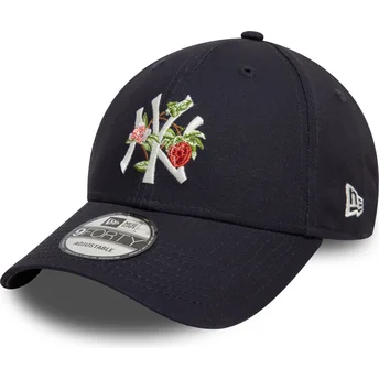 New Era MLB New York Yankees 9FORTY Navy Blaue Kappe mit Gebogenem Schirm und Frucht-Icon