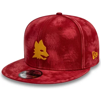 Čepice rovná červená snapback 9FIFTY Tie Dye Associazione Sportiva Roma Serie A New Era