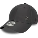 9forty-flawless-verstellbare-graue-kappe-mit-gebogenem-schirm-von-den-new-york-yankees-mlb-von-new-era