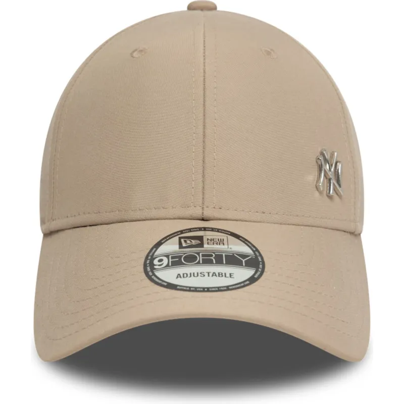 braune-verstellbare-curved-cap-9forty-flawless-der-new-york-yankees-mlb-von-new-era