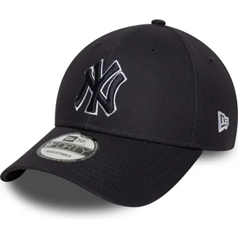 Čepice zaoblená námořnická modrá nastavitelný pásek 9FORTY Outline New York Yankees MLB New Era