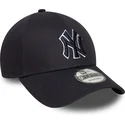 cepice-zaoblena-namornicka-modra-nastavitelny-pasek-9forty-outline-new-york-yankees-mlb-new-era