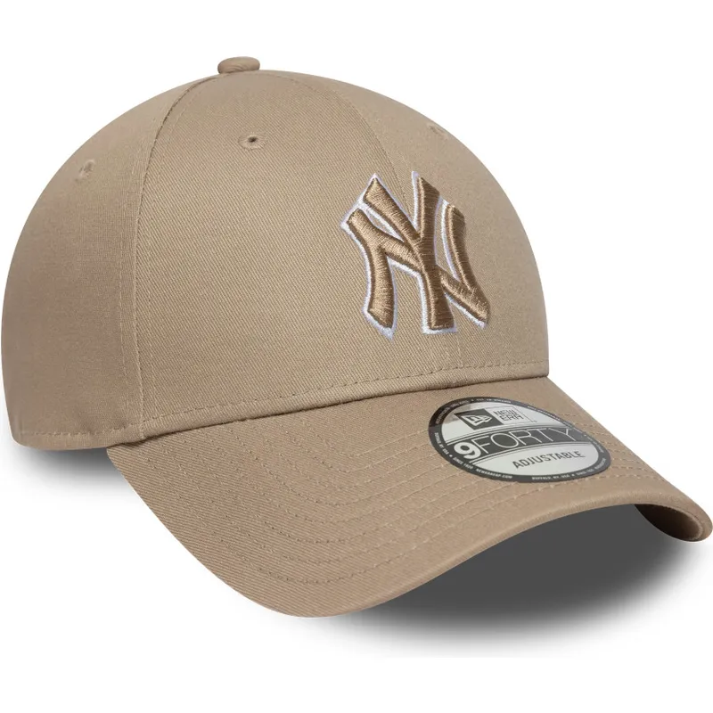 cepice-zaoblena-hneda-nastavitelny-pasek-claro-9forty-outline-new-york-yankees-mlb-new-era