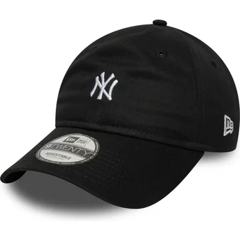 Schwarze verstellbare gebogene Kappe 9TWENTY Mini Logo der New York Yankees MLB von New Era