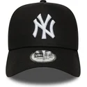 schwarze-snapback-kappe-mit-gebogenem-schirm-e-frame-league-essential-der-new-york-yankees-mlb-von-new-era