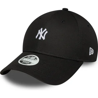 New Era New York Yankees MLB 9FORTY Mini Logo justerbar svart kurvad keps för dam