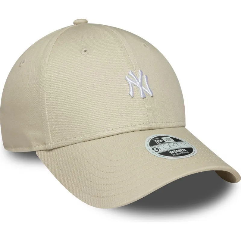 bojd-beige-justerbar-keps-for-dam-9forty-mini-logo-fran-new-york-yankees-mlb-av-new-era