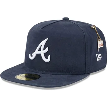 Marineblaue, anliegende 59FIFTY A Frame Championship Side Flag Flat Cap der Atlanta Braves MLB von New Era