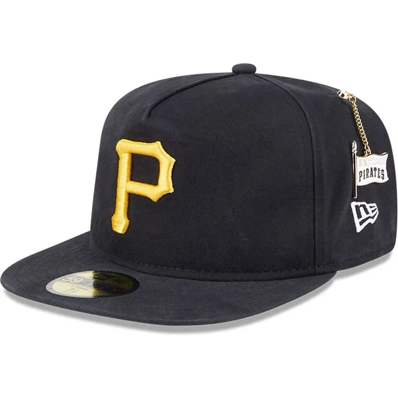 schwarze-enganliegende-59fifty-a-frame-flatcap-championship-side-flag-der-pittsburgh-pirates-mlb-von-new-era
