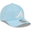 atlanta-braves-mlb-new-era-9forty-m-crown-a-frame-cotton-weave-snapback-kappe-mit-gebogenem-schirm-in-hellblau