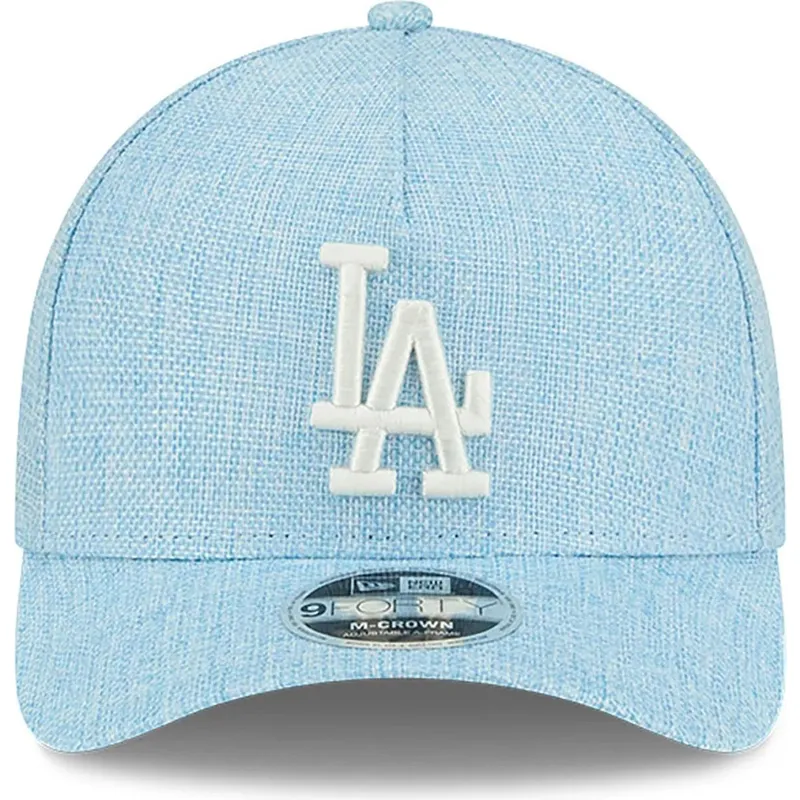 los-angeles-dodgers-mlb-new-era-9forty-m-crown-a-frame-cotton-weave-snapback-kappe-mit-gebogenem-schirm-in-hellblau