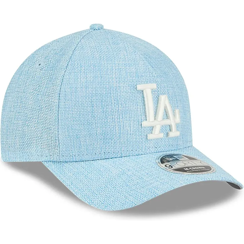 los-angeles-dodgers-mlb-new-era-9forty-m-crown-a-frame-cotton-weave-snapback-kappe-mit-gebogenem-schirm-in-hellblau