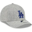 grau-gebogener-snapback-hut-mit-blauem-logo-9forty-m-crown-a-frame-cotton-weave-der-los-angeles-dodgers-mlb-von-new-era