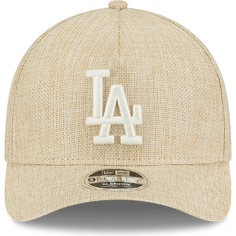 cepice-zaoblena-bezova-snapback-9forty-m-crown-a-frame-cotton-weave-los-angeles-dodgers-mlb-new-era