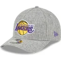 graue-gebogene-snapback-kappe-9forty-m-crown-a-frame-cotton-weave-der-los-angeles-lakers-nba-von-new-era