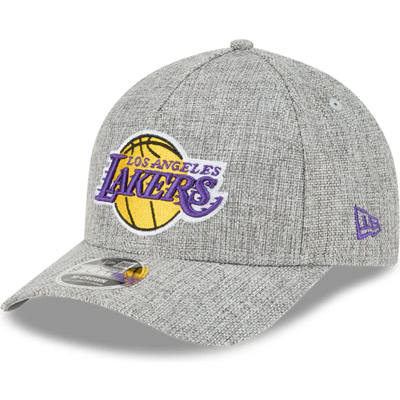 graue-gebogene-snapback-kappe-9forty-m-crown-a-frame-cotton-weave-der-los-angeles-lakers-nba-von-new-era