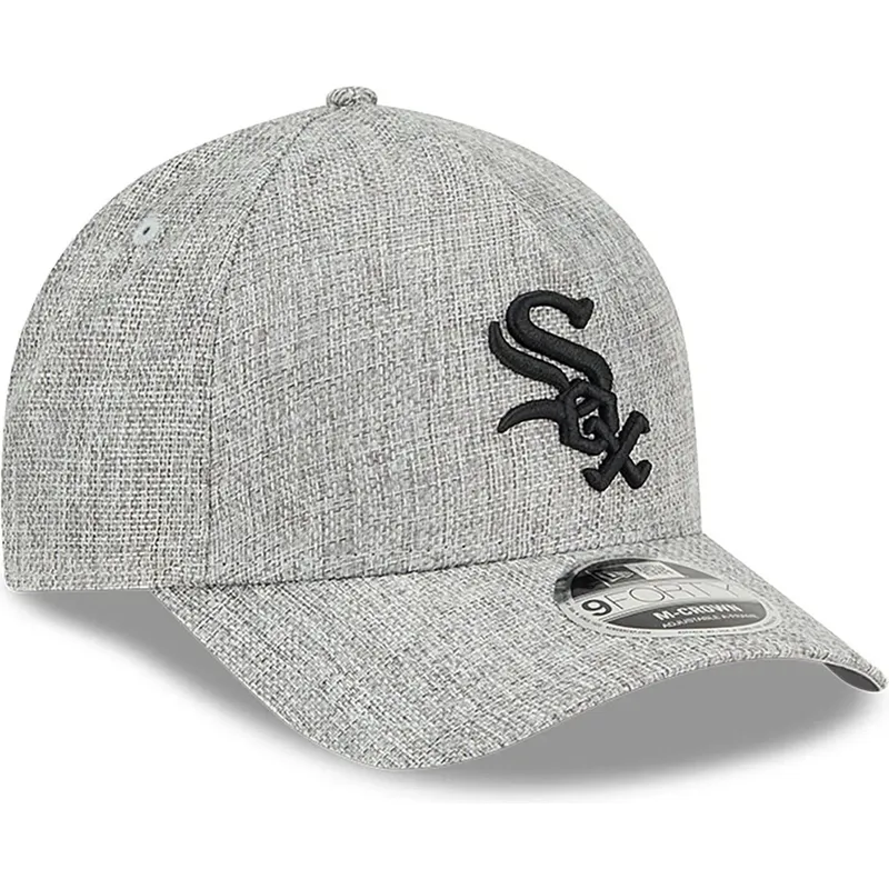 graue-gebogene-snapback-kappe-9forty-m-crown-a-frame-cotton-weave-der-chicago-white-sox-mlb-von-new-era