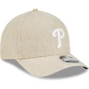 beige-bojd-skarm-snapback-keps-9forty-m-crown-a-frame-cotton-weave-fran-philadelphia-phillies-mlb-fran-new-era