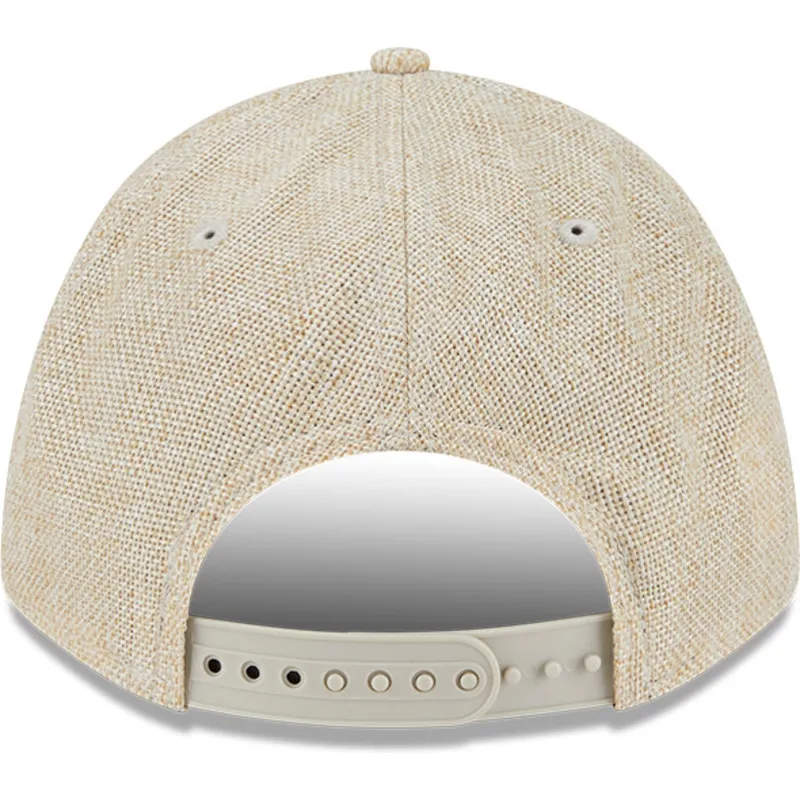beige-gebogene-snapback-kappe-9forty-m-crown-a-frame-cotton-weave-der-philadelphia-phillies-mlb-von-new-era