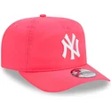 rosa-verstellbare-gebogene-kappe-golfer-everyday-nylon-von-new-york-yankees-mlb-von-new-era