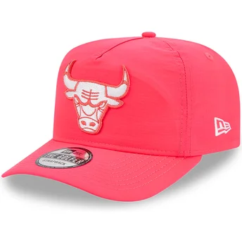 New Era Curved Brim Golfer Everyday Nylon Chicago Bulls NBA Pink Adjustable Cap