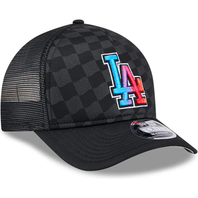 svart-trucker-keps-9forty-m-crown-a-frame-gradient-raceway-los-angeles-dodgers-mlb-fran-new-era