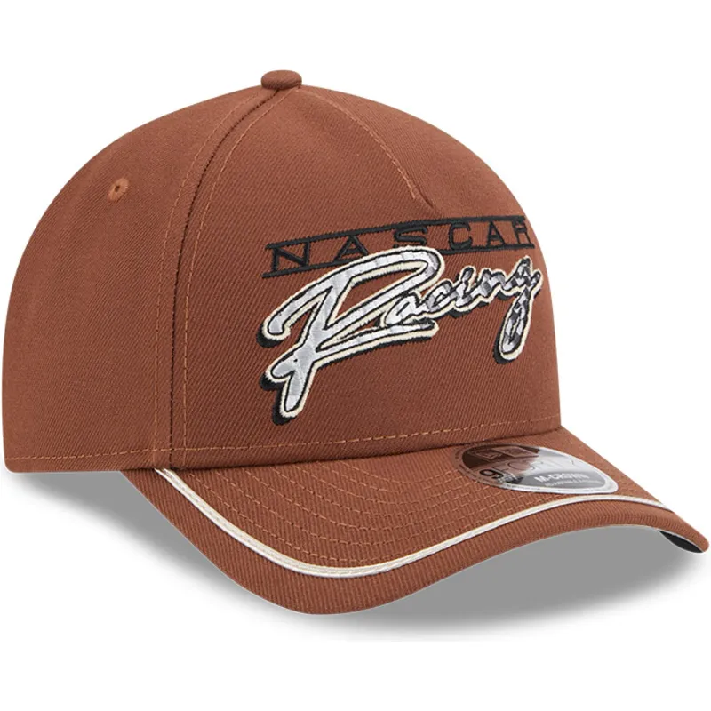cepice-zaoblena-hneda-snapback-9forty-m-crown-a-frame-motorsport-nascar-new-era