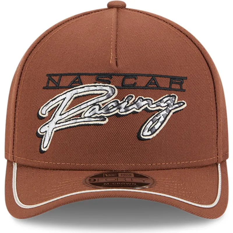 cepice-zaoblena-hneda-snapback-9forty-m-crown-a-frame-motorsport-nascar-new-era