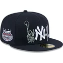 marineblaue-anliegende-59fifty-state-stitch-flat-cap-der-new-york-yankees-mlb-von-new-era