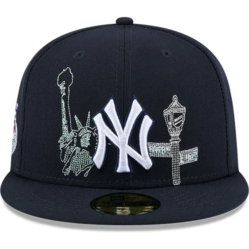 marineblaue-anliegende-59fifty-state-stitch-flat-cap-der-new-york-yankees-mlb-von-new-era