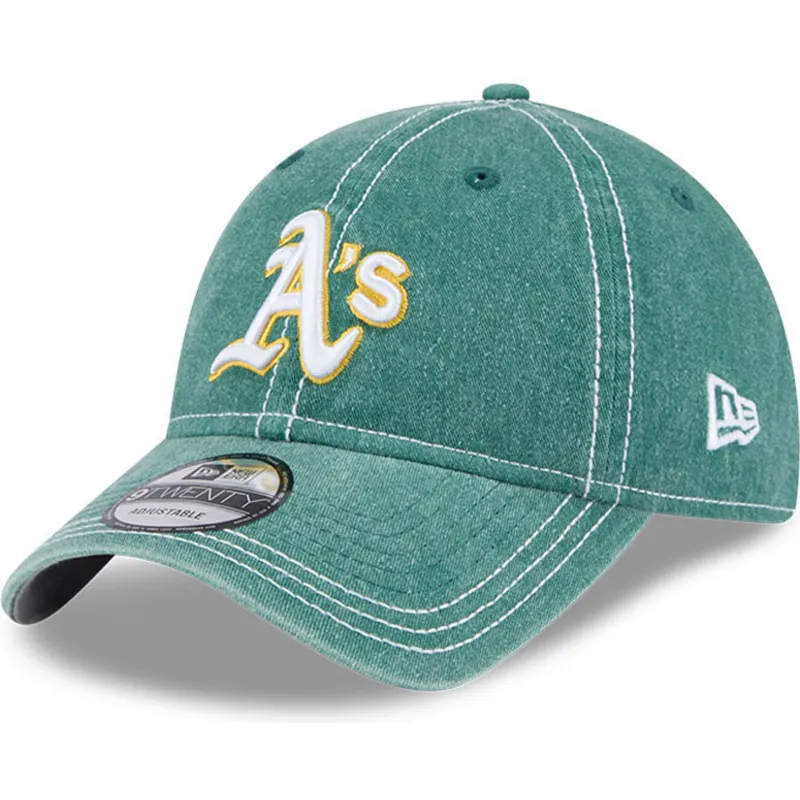 cepice-zaoblena-zelena-nastavitelny-9twenty-washed-contrast-oakland-athletics-mlb-new-era