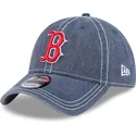 boston-red-sox-mlb-9twenty-washed-contrast-verstellbare-blaue-kappe-mit-gebogenem-schirm-von-new-era